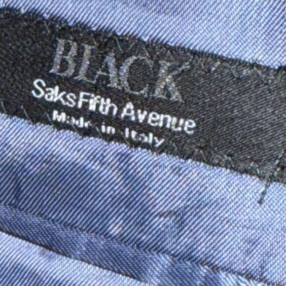 Saks Fifth Ave Black Label Tropical Wool Men’s Blue Windowpane Jacket. Size 42. - Picture 8 of 10